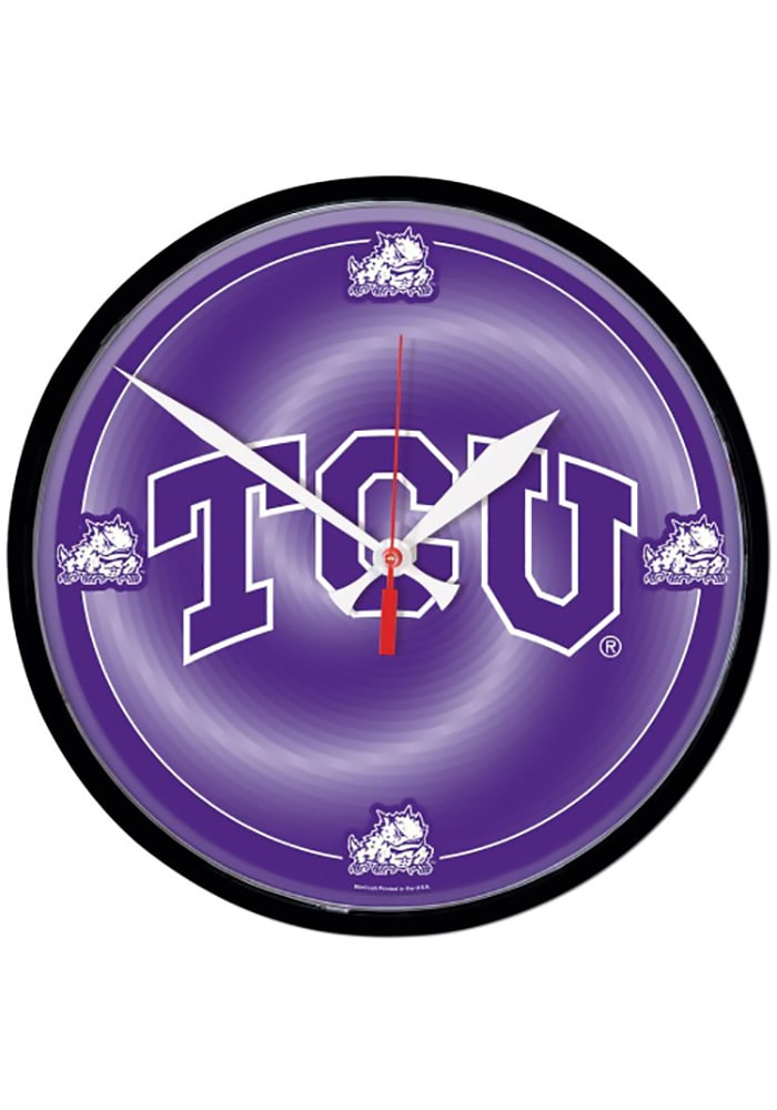 TCU Horned Frogs Round Wall Clock
