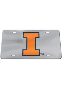 Illinois Fighting Illini Orange  Silver License Plate