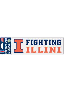 Illinois Fighting Illini 3X10 Auto Decal - Orange