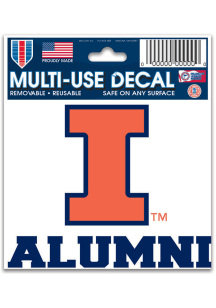 Illinois Fighting Illini 3X4 Alumni Auto Decal - Orange