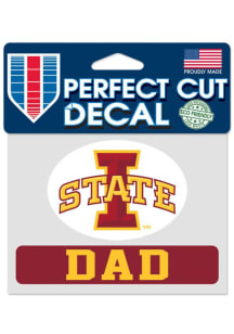 Iowa State Cyclones 4x4 Dad Auto Decal - Red