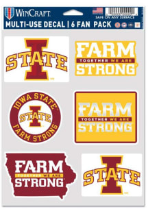 Iowa State Cyclones Farm Strong 6 Pack Auto Decal - Red