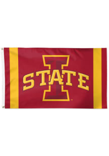 Iowa State Cyclones Vertical Stripes 3x5 Red Silk Screen Grommet Flag