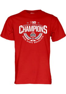 Ohio State Buckeyes Red 2024 WBB Regular Season Basketball Champions Short Sleeve T Shirt
