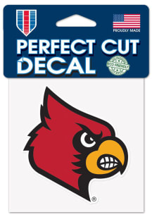Louisville Cardinals Perfect Cut 4x4 Auto Decal - Red
