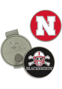 Red Nebraska Cornhuskers Hat Clip and Ball Markers Golf Ball Marker