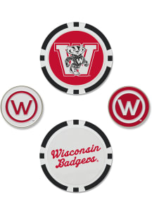 Red Wisconsin Badgers Ball Marker Set Golf Ball Marker
