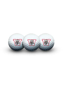 Red Wisconsin Badgers 3 Pack Golf Balls