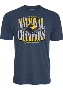 Michigan Wolverines Navy Blue 2023 National Champions Arch Gradient Short Sleeve Fashion T Shirt