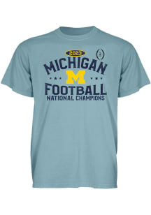 Michigan Wolverines Light Blue 2023 National Champions Poster Short Sleeve T Shirt