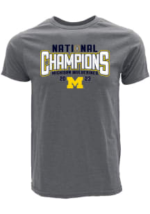 Michigan Wolverines Grey 2023 National Champions Bowtie Short Sleeve Fashion T Shirt