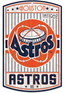 Houston Astros Retro Wood Sign - Orange