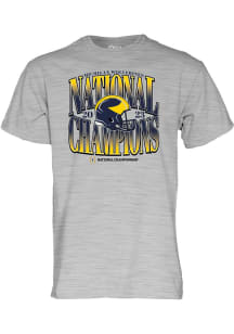 Michigan Wolverines Grey 2023 National Champions Short Sleeve T Shirt