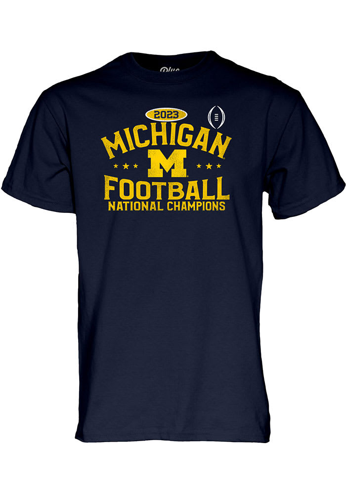 Michigan Wolverines NAVY 2023 National Champions Graphic Short Sleeve T ...