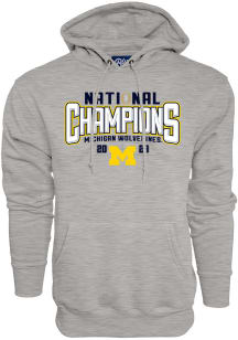 Michigan Wolverines Mens Grey 2023 National Champions Long Sleeve Hoodie