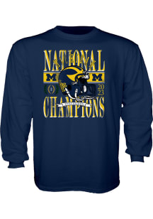 Michigan Wolverines Youth Navy Blue 2023 National Champions Long Sleeve T-Shirt