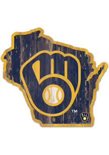 Milwaukee Brewers State Shape Sign