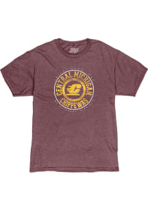 Central Michigan Chippewas Maroon Circle Logo Short Sleeve Fashion T Shirt