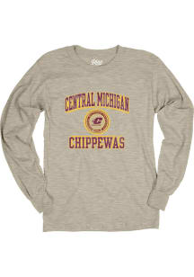 Central Michigan Chippewas Oatmeal Number 1 Long Sleeve T Shirt