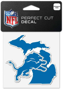 Detroit Lions 4x4 State Shape Auto Decal - Blue