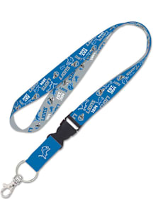 Detroit Lions Scatterprint Lanyard - Blue