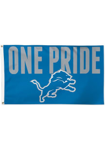 Detroit Lions Slogan Blue Silk Screen Grommet Flag