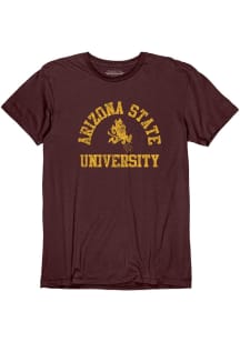Arizona State Sun Devils Maroon Vintage Basic Vintage Sparky Number One Short Sleeve Fashion T Shi..