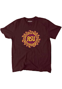 Blue 84 Arizona State Sun Devils Maroon Slub Sun Logo Short Sleeve Fashion T Shirt
