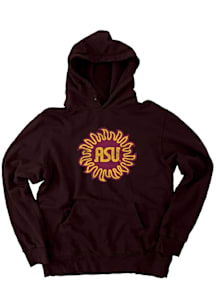 Blue 84 Arizona State Sun Devils Mens Maroon Vintage Fleece Sun Logo Fashion Hood