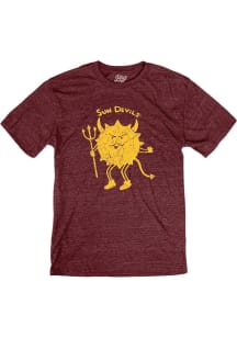 Arizona State Sun Devils Maroon Triblend Classic Vintage Logo Short Sleeve Fashion T Shirt