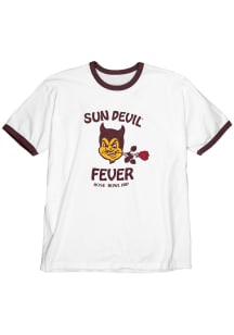 Arizona State Sun Devils White Ringer Rose Bowl 1987 Short Sleeve Fashion T Shirt