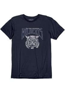 Arizona Wildcats Navy Blue Vintage Basic Vintage Mascot Name Short Sleeve Fashion T Shirt