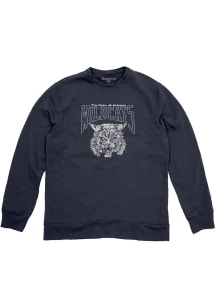 Arizona Wildcats Mens Navy Blue Vintage Fleece Vintage Mascot Name Long Sleeve Fashion Sweatshir..
