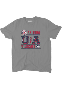 Arizona Wildcats Grey Slub U Of A Short Sleeve Fashion T Shirt