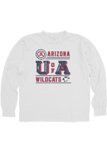 Arizona Wildcats White Vintage Basic U Of A Long Sleeve Fashion T Shirt