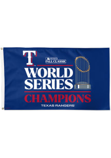 Texas Rangers 2023 WS Champs 3x5 Red Silk Screen Grommet Flag