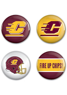 Central Michigan Chippewas 4 Pack Button - Maroon