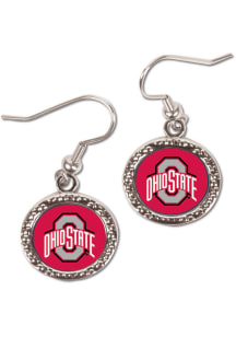 Ohio State Buckeyes Hammered Dangle Womens Earrings