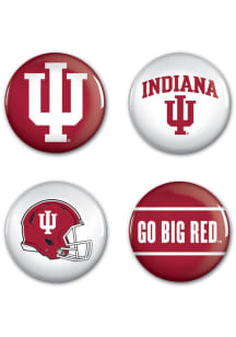 Red Indiana Hoosiers 4 Pack Button