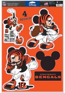 Cincinnati Bengals 11x17 Mickey Mouse Auto Decal - Orange