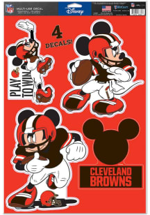 Cleveland Browns 11x17 Mickey Mouse Auto Decal - Brown