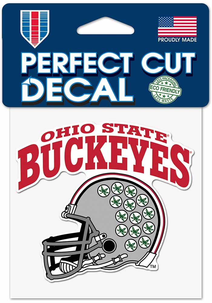 RED Ohio State Buckeyes 4x4 Helmet Decal