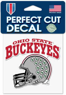 Ohio State Buckeyes 4x4 Helmet Auto Decal - Red