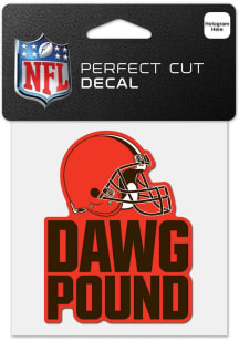 Cleveland Browns 4x4 Slogan Auto Decal - Brown