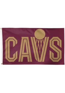 Cleveland Cavaliers 3x5 C Logo Maroon Silk Screen Grommet Flag