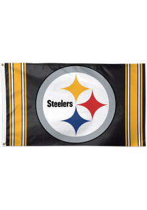 Pittsburgh Steelers 3x5 Vertical Stripe Yellow Silk Screen Grommet Flag
