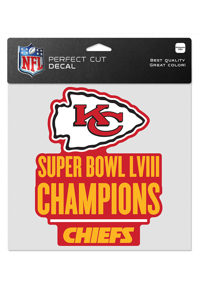 Kansas City Chiefs Super Bowl LVIII Champs Design Auto Decal - Red