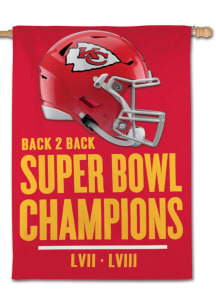 Kansas City Chiefs Back to Back Super Bowl Champs Red Silk Screen Grommet Flag