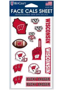 Red Wisconsin Badgers 6pk Face Tattoo