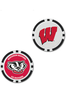 Red Wisconsin Badgers Oversized Poker Chip Golf Ball Marker